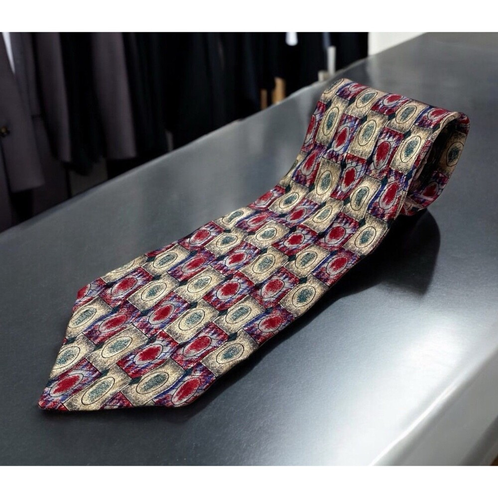 Martin Wong Napa Valley Geometric Men's Tie 100% Silk 58"x4" Necktie